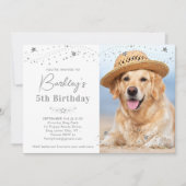 Invitation Argent Stars Personnalisé Animaux de compagnie Pho (Devant)