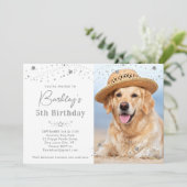 Invitation Argent Stars Personnalisé Animaux de compagnie Pho (Debout devant)