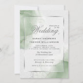 Invitation Argent vert Sage moderne (Devant)
