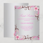 Invitation argenté d'anniversaire de sweet sixteen (Devant / Derrière)