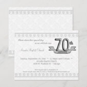 Invitation argenté de célébration d'anniversaire (Devant / Derrière)