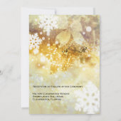 Invitation argenté de mariage de Noël de flocons (Dos)
