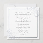 Invitation argentée baroque exquise de blanc de (Dos)