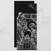 invitation argentée blanche noire de nativité (Devant / Derrière)