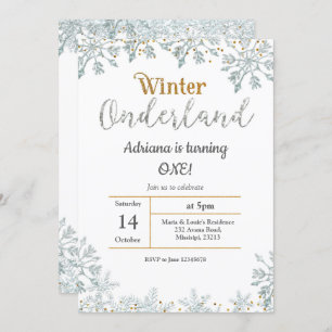 Invitation argentée d'anniversaire d'Onederland