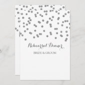 Invitation argentée de dîner de répétition (Devant / Derrière)