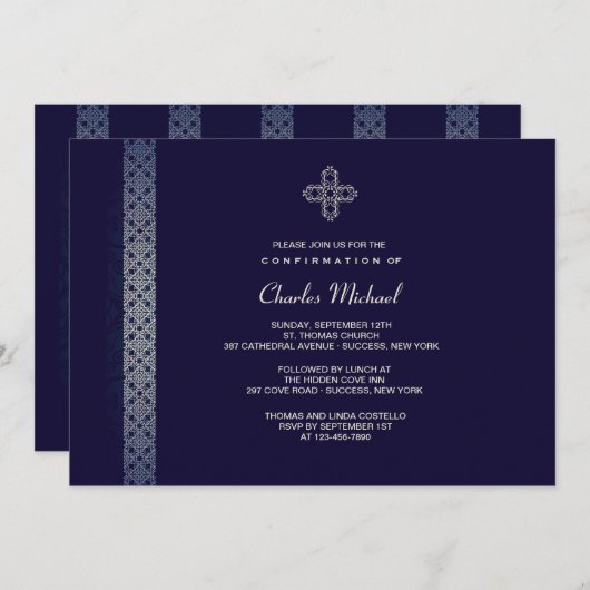 Invitation argentée d'équilibre (Devant / Derrière)