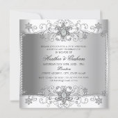Invitation Argentée Diamant Blanc 25e Anniversaire (Dos)