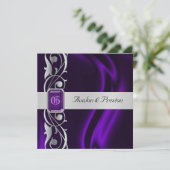 Invitation argentée en soie pourpre de perle de (Debout devant)