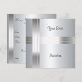 Invitation argentée pour fête d'anniversaire (Devant / Derrière)