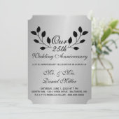 Invitation argentée pour la 25e fête d'anniversair (Debout devant)