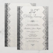 Invitation argentée pour les 25 ans de mariage (Devant / Derrière)