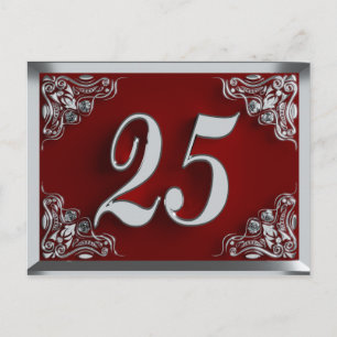 Invitation argentée royale pour 25e anniversaire r