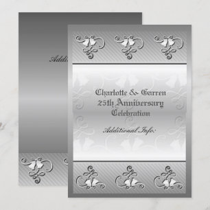 Invitation Argenterie 25e anniversaire avec monogramme