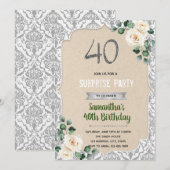 Invitation Argenterie damassée 40e anniversaire (Devant / Derrière)