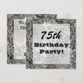 Invitation Argentez le soixante-quinzième ou n'importe quelle (Devant / Derrière)