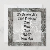 Invitation Argentez le soixante-quinzième ou n'importe quelle (Dos)