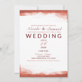Invitation Argile rouille Brown Aquarelle Chic Mariage modern (Devant)