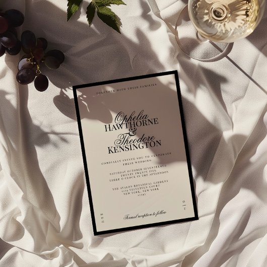 Invitation Aria | Black and Beige Minimal Elegant Wedding 