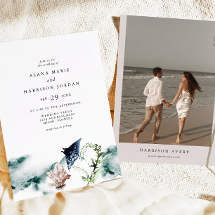 Invitation ARIEL Océan tropical Corail Manta Ray Beach Photo