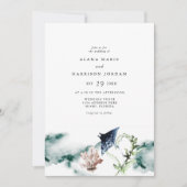 Invitation ARIEL Océan tropical Corail Manta Ray Beach Photo (Devant)