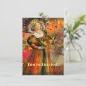 Invitation Aries Orange Woman : Collage d'art antique gothiqu (Debout devant)