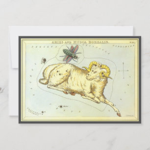 Invitation Aries Ram, Constellation Vintage, Miroir d'Uranie