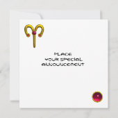 Invitation ARIES RUBY cercle, jaune vif rouge orange blanc (Dos)