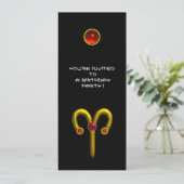 Invitation ARIES RUBY, jaune vif noir rouge (Debout devant)