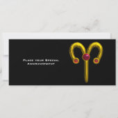 Invitation ARIES RUBY, jaune vif noir rouge (Dos)