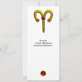 Invitation ARIES RUBY MONOGRAM, jaune vif rouge (Dos)