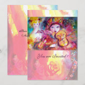 Invitation ARLECCHINO ET COLOMBINA /Mardi Gras vénitien (Devant / Derrière)