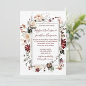 Invitation Armature or aux fleurs d'hiver - Bourgogne - Maria (Debout devant)