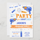 Invitation Arme à canon bleu et orange (Devant)