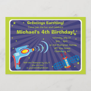 Invitation Arme à feu de rayon étrangère personnalisable