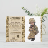 Invitation Armée Arid Camouflage Anniversaire militaire (Debout devant)