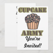 Invitation Armée de Cupcakes (Devant / Derrière)