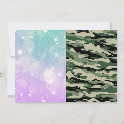 Invitation Armée de licorne fête conjointe (Dos)