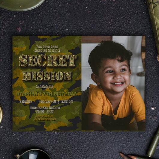 Invitation Armée - Militaire - Soldat - Jour d'anniversaire a