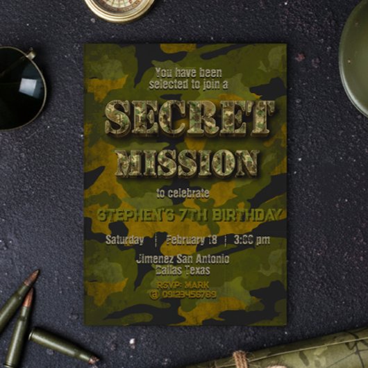 Invitation Armée - Militaire - Soldat - Jour d'anniversaire d