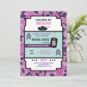 INVITATION ARMÉE SOLDIER TROOP DE LA FILLE TANK FÊTE INVITATI (Debout devant)