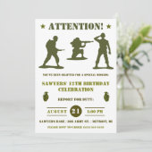 Invitation Armée verte Hommes, Militaire, Armée Camo fête d'a (Debout devant)