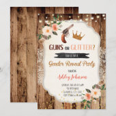 Invitation Armes à feu ou genre de Parties scintillant révéle (Devant / Derrière)