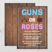 Invitation Armes à feu ou Roses Révélation de genre (Devant / Derrière)