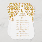 Invitation Armoire de table Art Nouveau en feuille de Damas (Devant / Derrière)