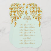 Invitation Armoire de table Art Nouveau en feuille de Damas (Devant / Derrière)