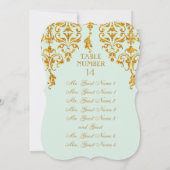 Invitation Armoire de table Art Nouveau en feuille de Damas (Dos)