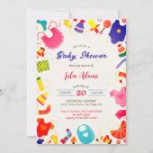 Invitation Armoire en arc-en-ciel couleur mignonne Baby showe (Devant)