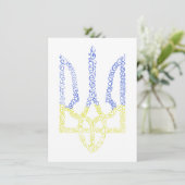 Invitation Armoiries de l'Ukraine trident motif de la spirale (Debout devant)