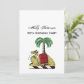 Invitation Armoiries en couleur héraldique de palmier (Debout devant)